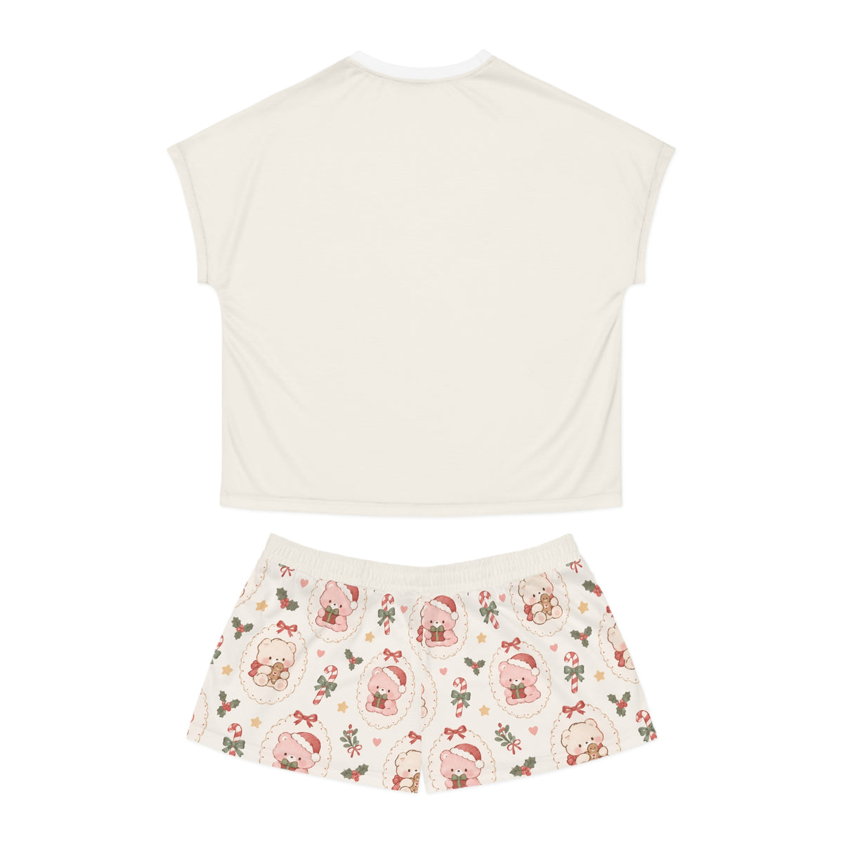 Cute Santa Bear Ho Ho Ho Pajama Set | Short Pajamas