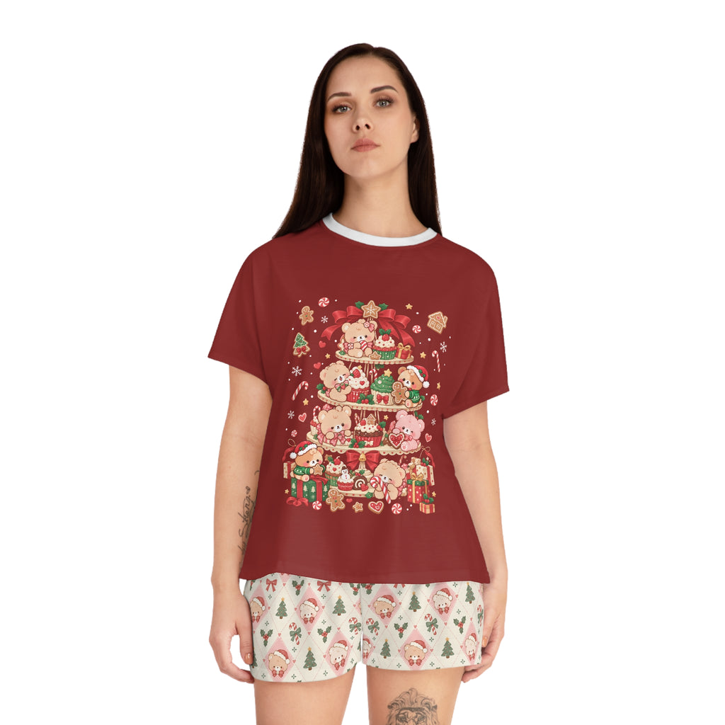 Cute Kawaii Christmas Tree Pile Pajama Set
